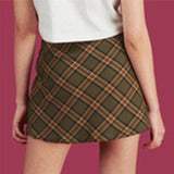Vintage Plaid A-line Mini Skirt