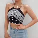 Bandana Spaghetti Strap Crop Top