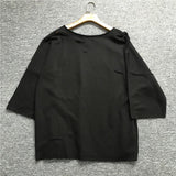Frayed & Distressed 3/4 Long Sleeve Sweatshirt