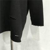 Frayed & Distressed 3/4 Long Sleeve Sweatshirt