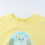 White Kitty Retro Top