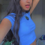 Earth Embroidered Retro Top