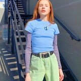 Earth Embroidered Retro Top