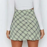 High Waisted Cut Mini Skirt