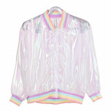 Clear Iridescent Mesh Bomber