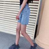 High Waist Slim Denim Shorts