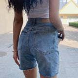 High Waist Slim Denim Shorts
