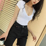 High Waist Slim Denim Shorts