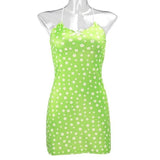Green Floral Spaghetti Strap Dress