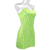 Green Floral Spaghetti Strap Dress