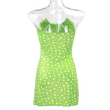 Green Floral Spaghetti Strap Dress