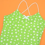 Green Floral Spaghetti Strap Dress