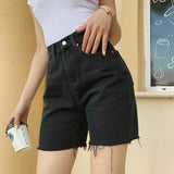 High Waist Slim Denim Shorts