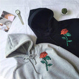 Rose Embroidered Hoodie
