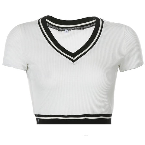 "Private School" Ribbed Crop Top