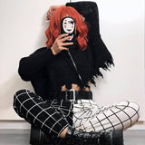 Black White Split Trousers
