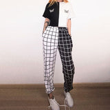 Black White Split Trousers