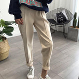 Center Pleated High Waisted Trousers