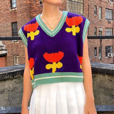 Floral Knit Vest