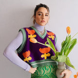 Floral Knit Vest