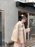 Turndown Collar Wool Button Up Jacket