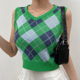 90s Vintage Vest Crop Tops
