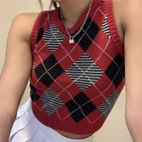 90s Vintage Vest Crop Tops