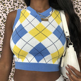 90s Vintage Vest Crop Tops