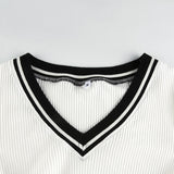 "Private School" Ribbed Crop Top