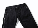 Slim Mid Waist Denim With Long Side Zippers