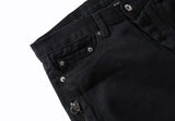 Slim Mid Waist Denim With Long Side Zippers