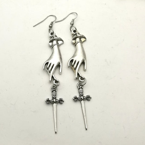 Hand & Dagger Earrings