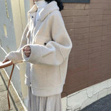 Turndown Collar Wool Button Up Jacket