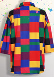 Color Block Button Up Short Sleeve