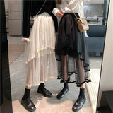 2 Layer High Waist Midi Skirt