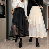 2 Layer High Waist Midi Skirt