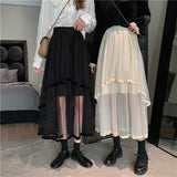 2 Layer High Waist Midi Skirt