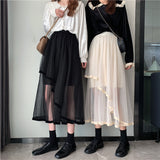 2 Layer High Waist Midi Skirt