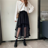 2 Layer High Waist Midi Skirt