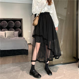 2 Layer High Waist Midi Skirt