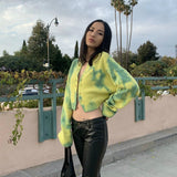 Tie Dye Safety Pin Cardigan Sweater