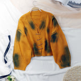 Tie Dye Safety Pin Cardigan Sweater