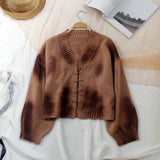 Tie Dye Safety Pin Cardigan Sweater