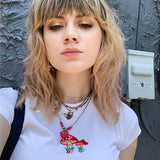 Embroidered Mushroom Tee