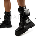 Vegan Leather Boot With Bag