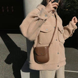 Turndown Collar Wool Button Up Jacket