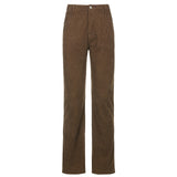 High Waisted Y2K Corduroy Trousers