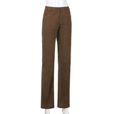 High Waisted Y2K Corduroy Trousers