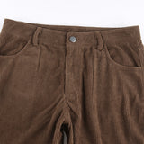High Waisted Y2K Corduroy Trousers