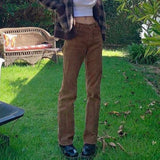 High Waisted Y2K Corduroy Trousers